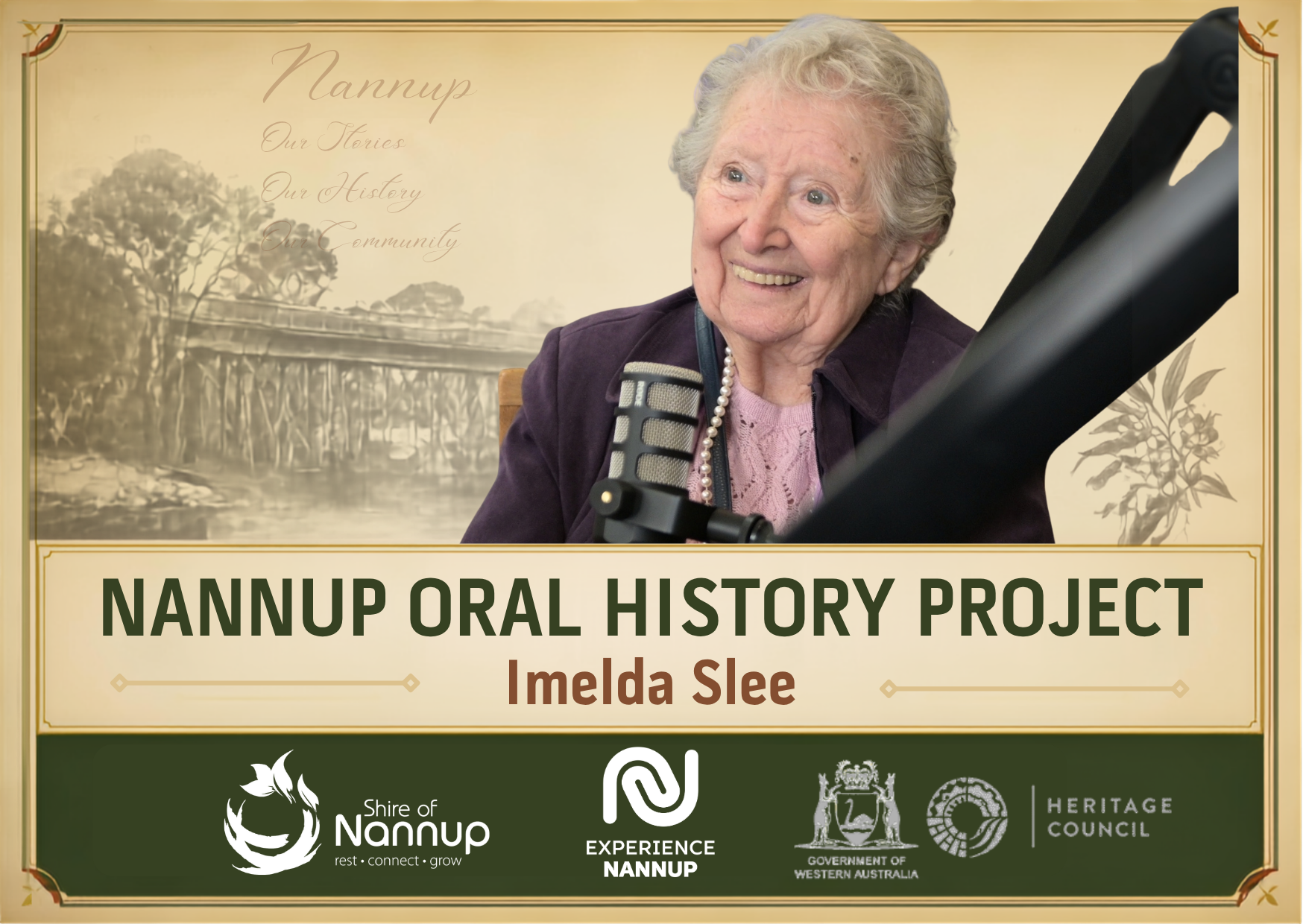 👉 Hear Imelda's reflections on generations of life in Nannup. Image