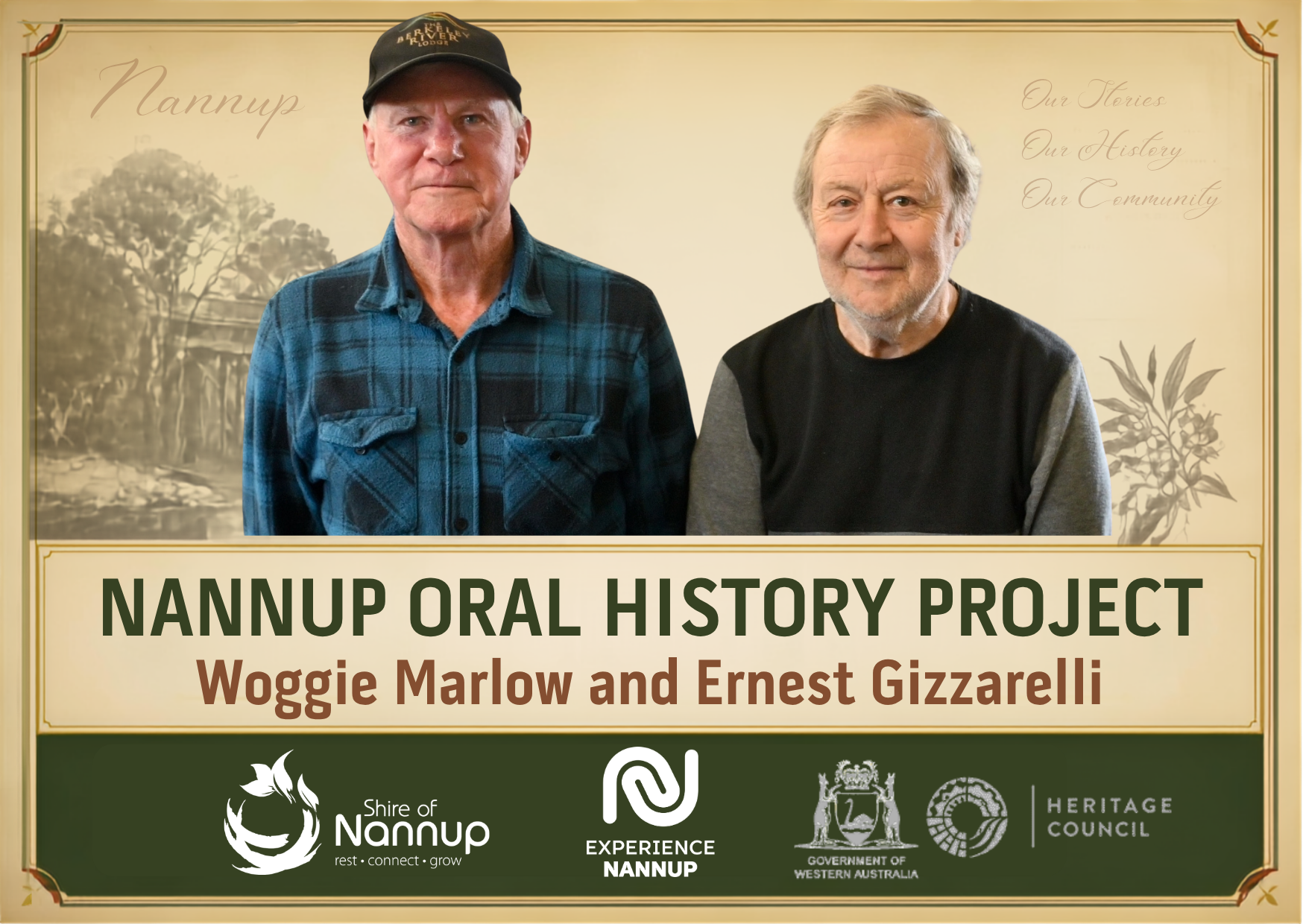 👉 Listen to Woggy and Ernest's stories from the timber industry. Image