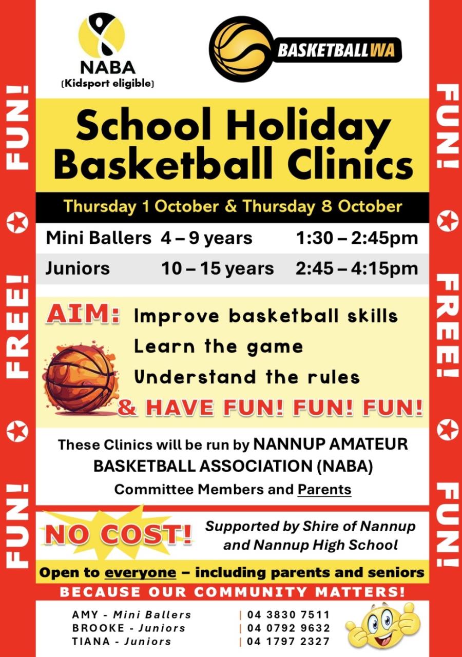 School Holidays basketball Clinics
