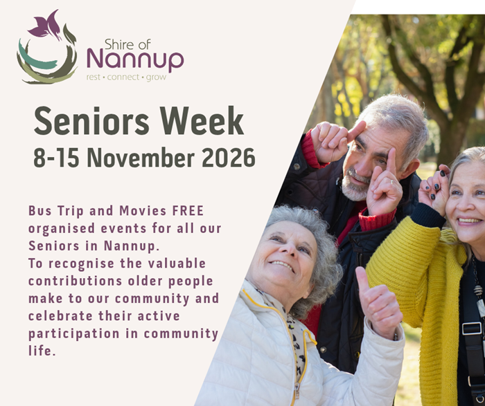 Image: 2026 Seniors Week - Sunday 8 November to Sunday 15 November 2026.