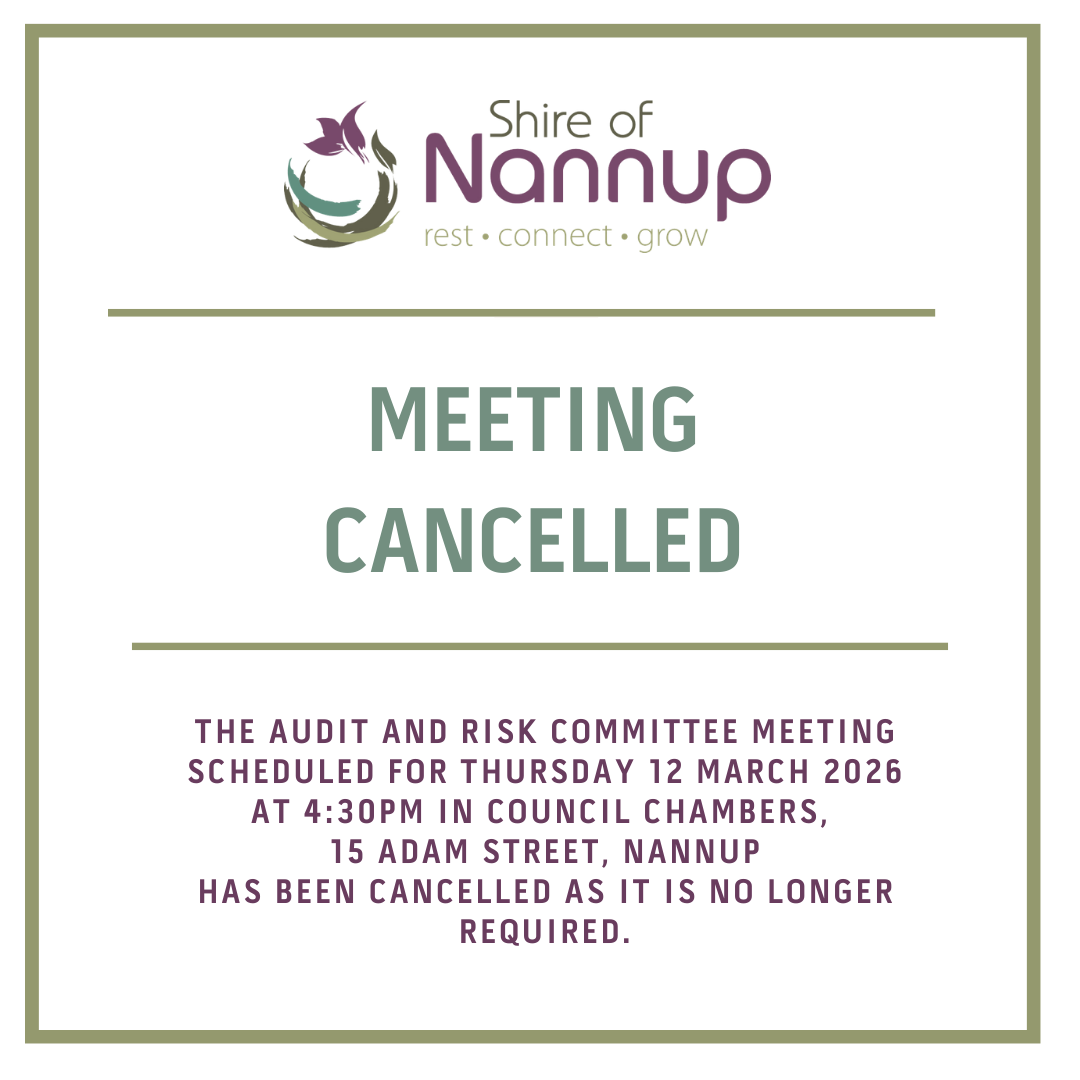 Public Notice: Meeting Cancelled