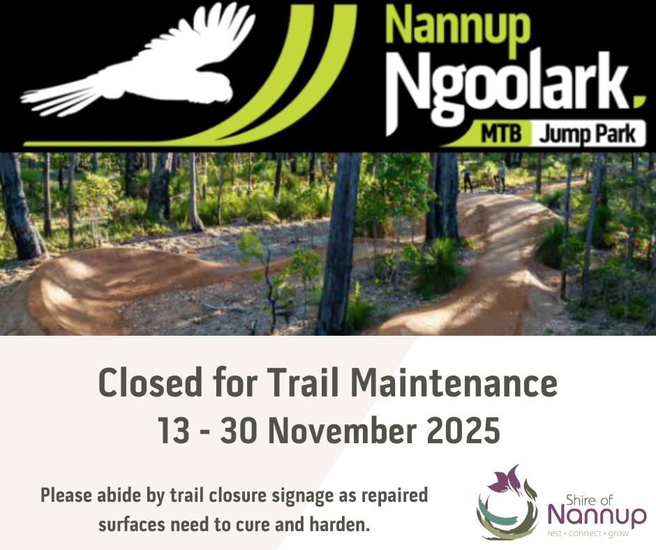 NOTICE: Temporary Closure of Ngoolark MTB Jump Park for Trail Maintenance