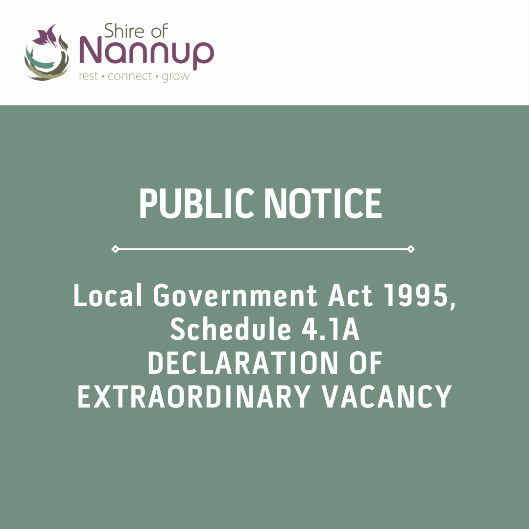 📢 PUBLIC NOTICE: Local Government Act 1995, Schedule 4.1A DECLARATION OF