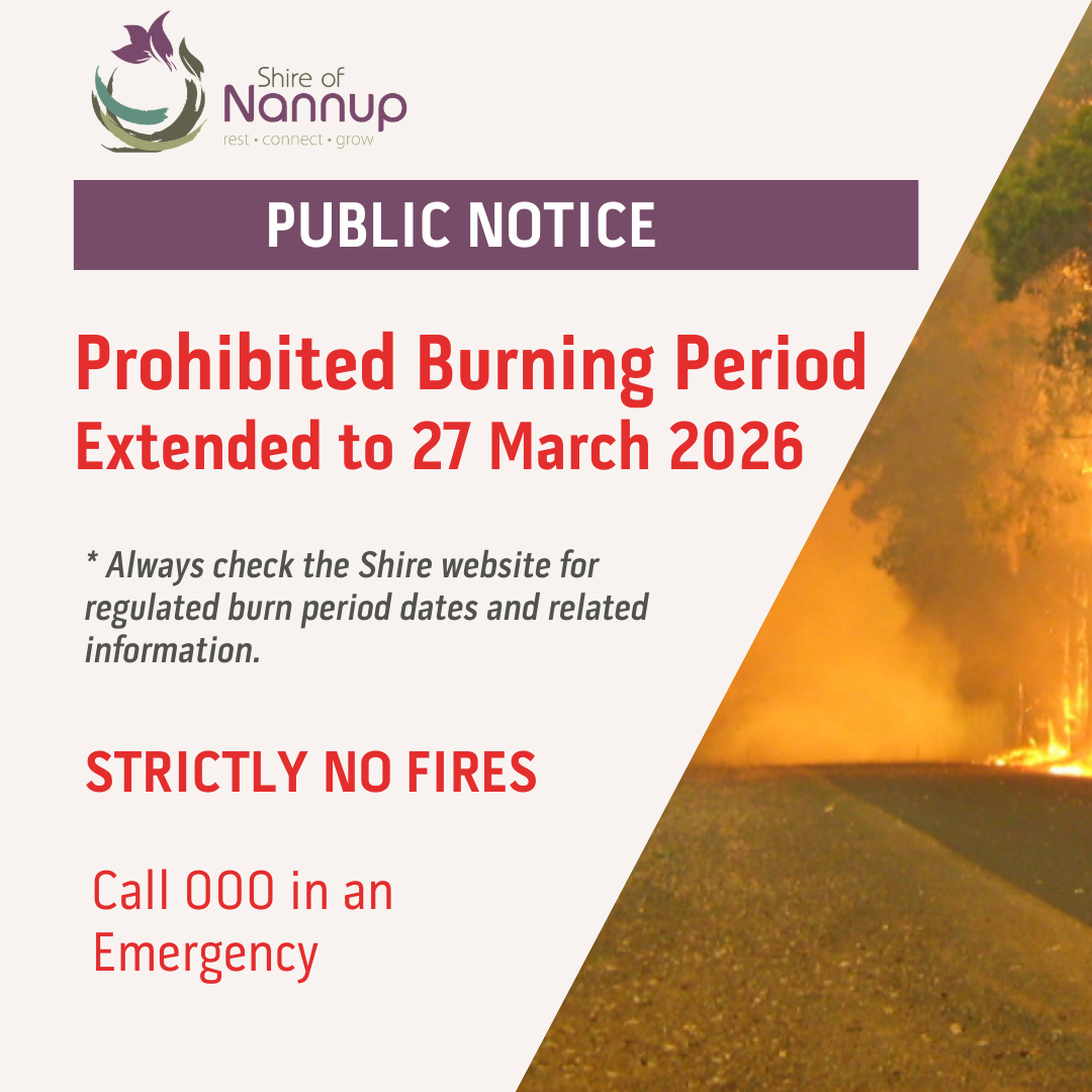 PUBLIC NOTICE: Extension of Prohibited Burning Period to 27 March 2026