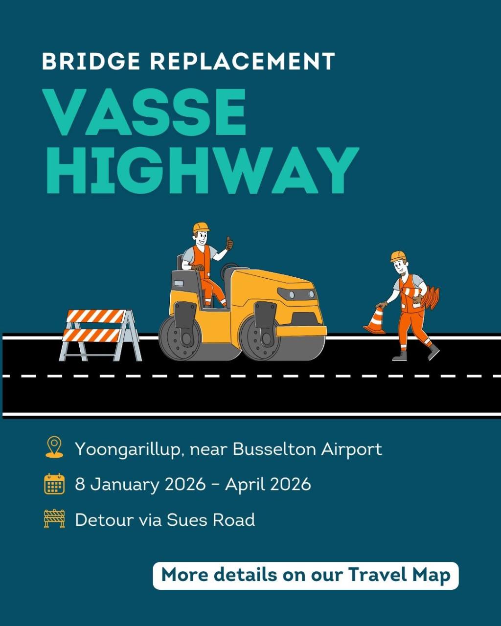 🛠️ NOTICE OF BRIDGE REPLACEMENT MAY AFFECT DRIVING ROUTES & TRAVEL TIME